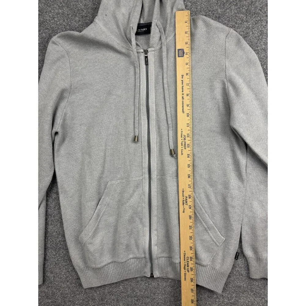 Sand Copenhagen‎ Sweater Mens Large Gray Knit Full Zip Hooded Jacket Casual